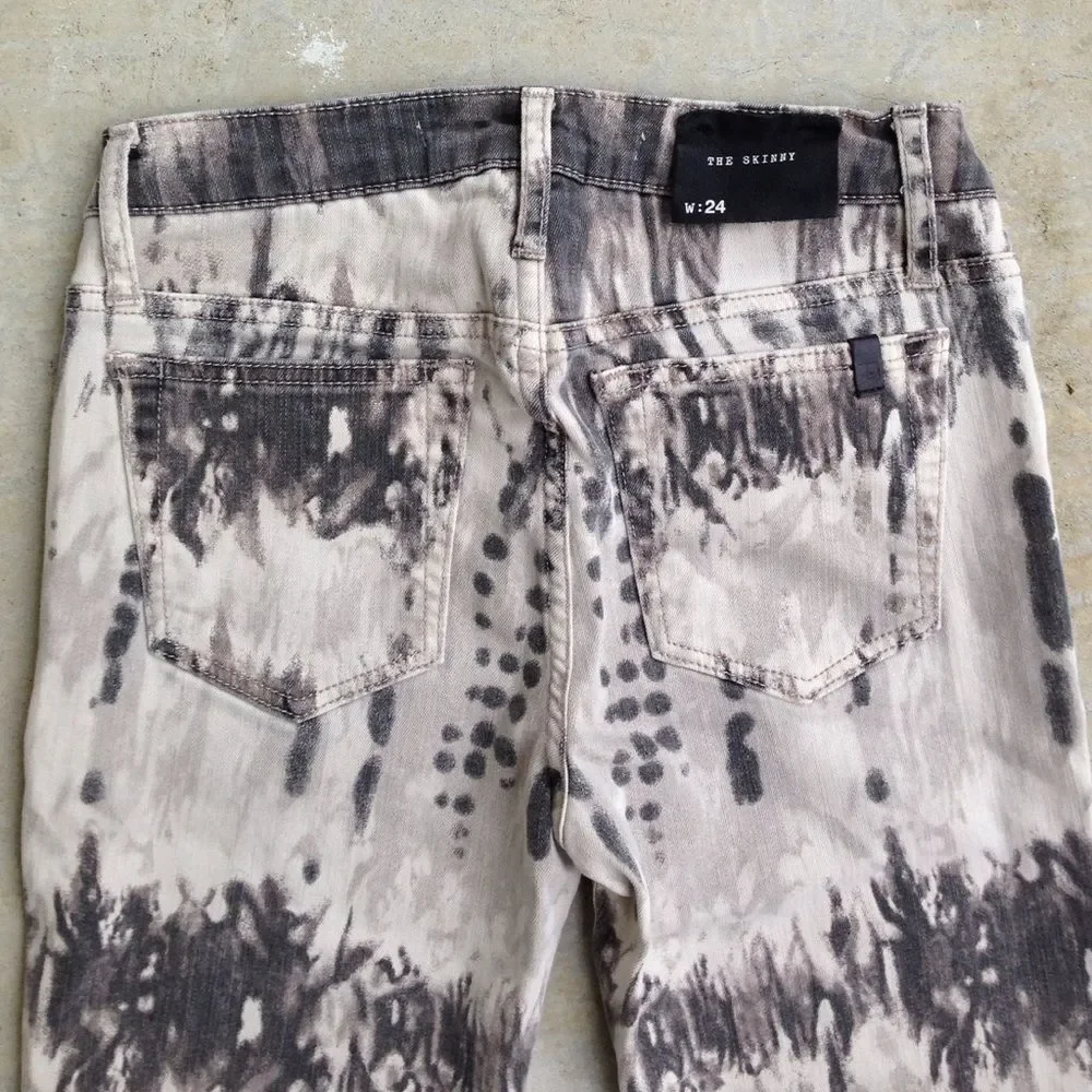 Joe's jeans skinny feather black gray tie 24